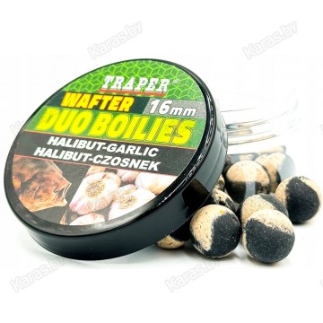 Бойлы Traper Duo Boilies Wafter 16 мм/40 г Halibut/Czosnek (Палтус/Чеснок)